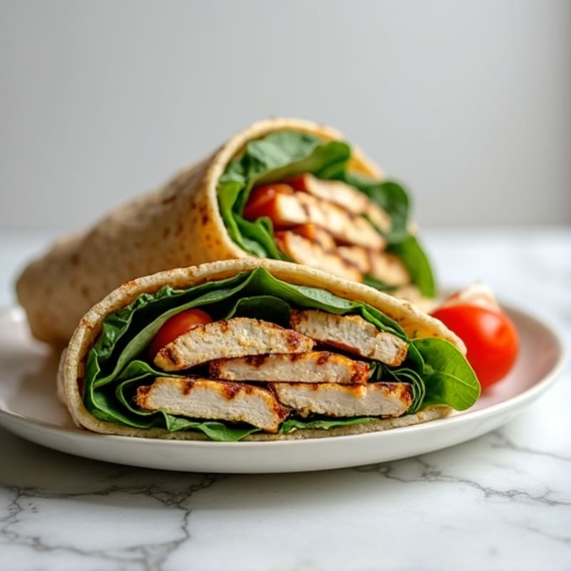 Grilled Turkey and Spinach Wrap with Hummus