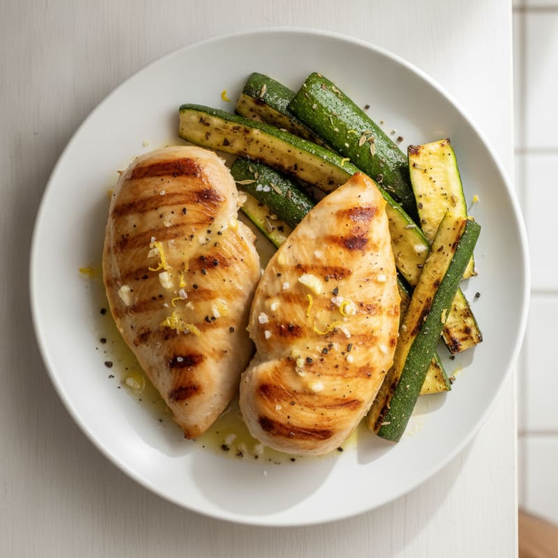 Grilled Lemon Herb Chicken with Zucchini