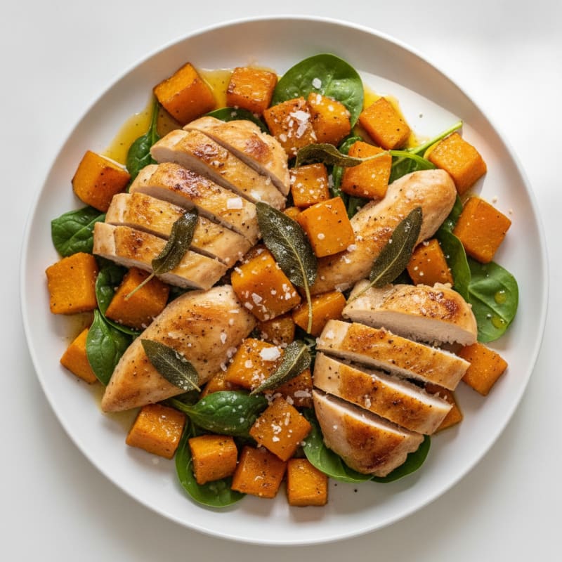Roasted Pumpkin and Sage Chicken with Brown Butter Ghee