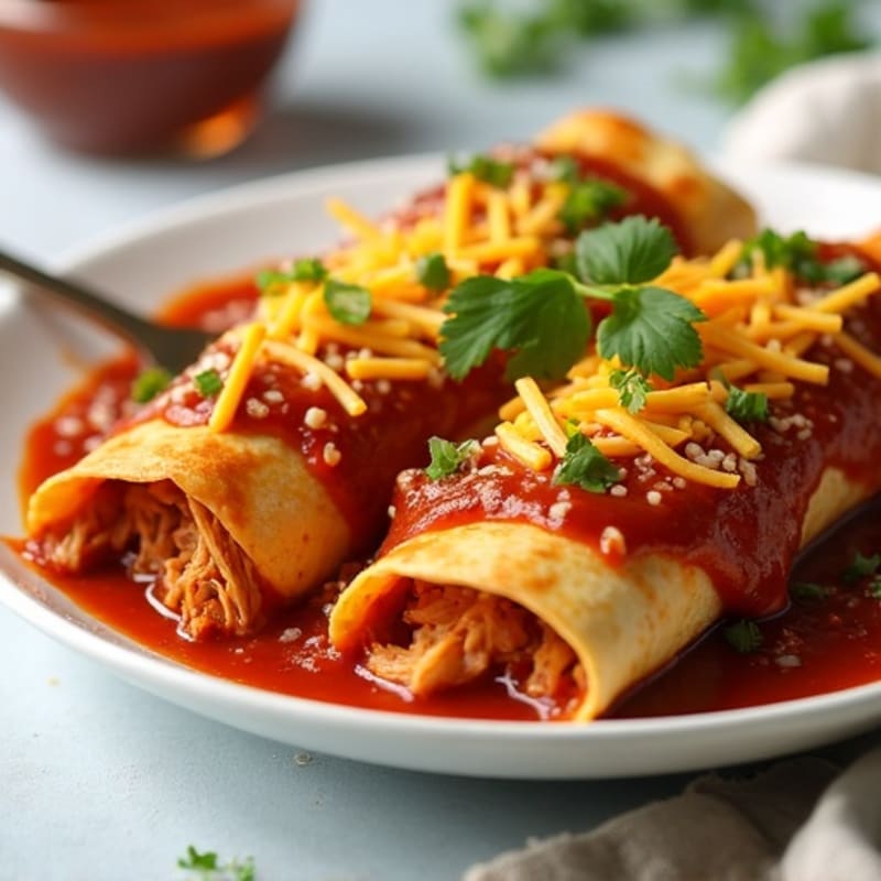 Baked Chicken Enchiladas with Smoky Chili Sauce