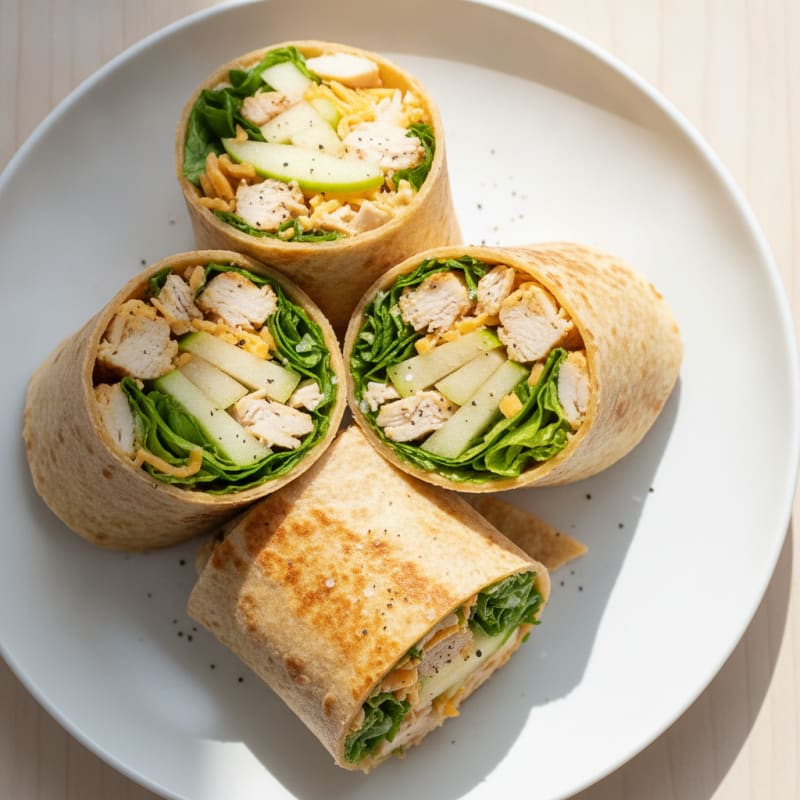 Chicken, Apple, and Cheese Wraps