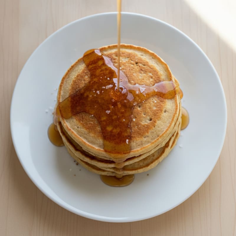Banana Protein Pancakes with Maple Syrup