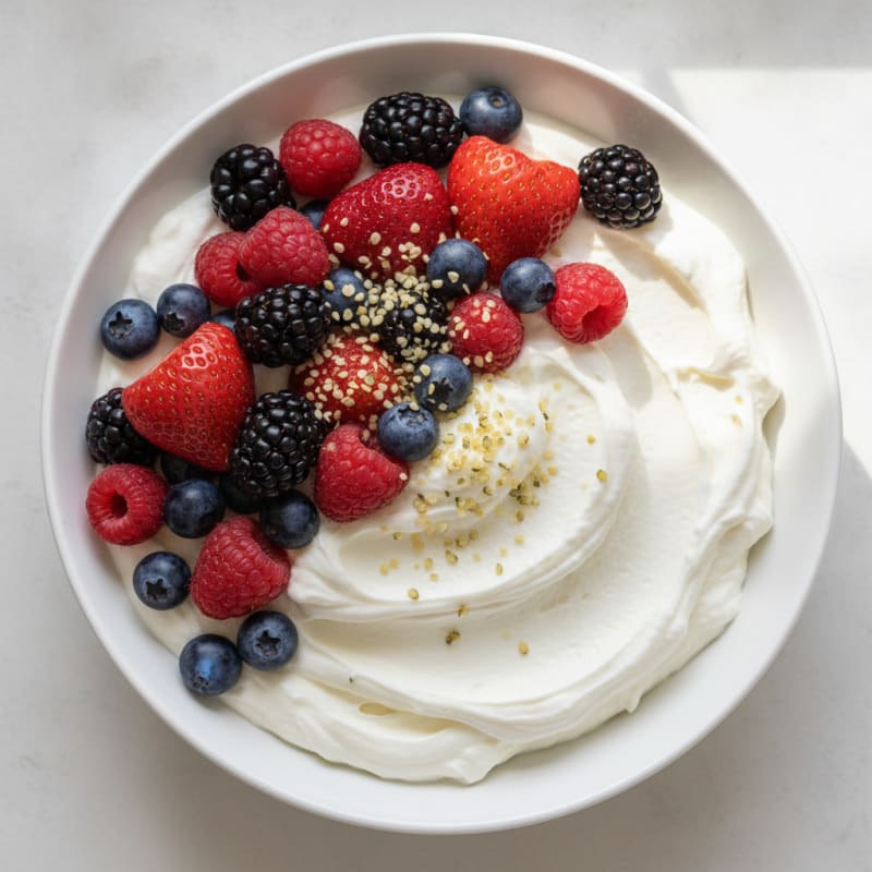 Silky Greek Yogurt Protein Bowl with Mixed Berries