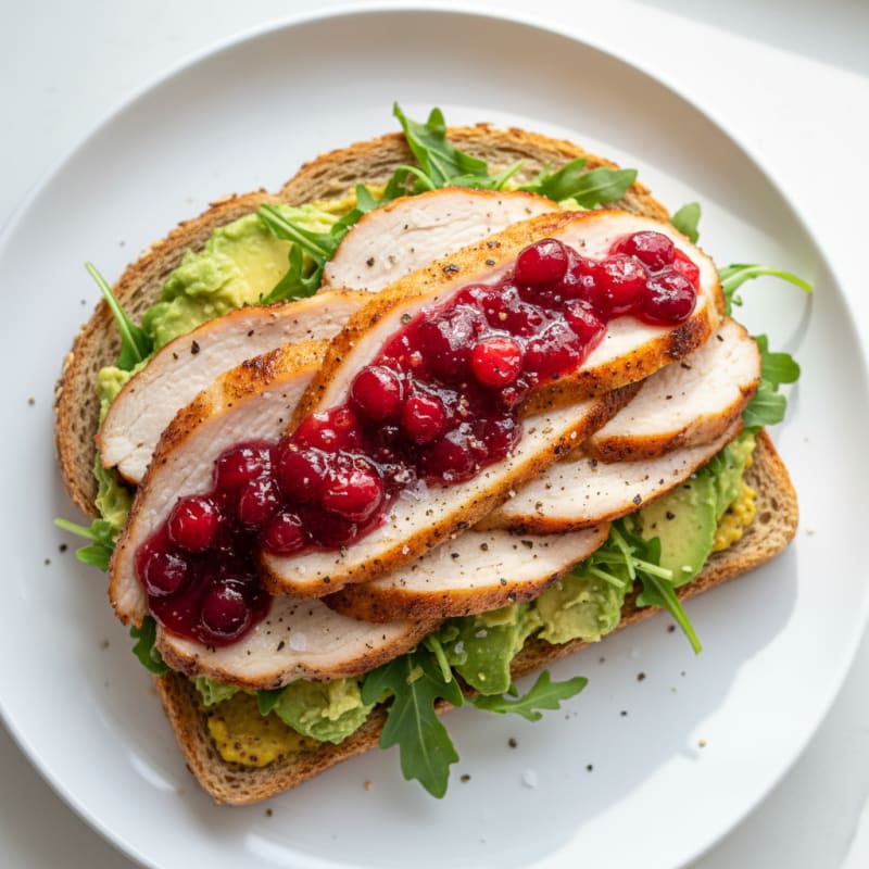 Golden Roasted Turkey and Zesty Cranberry Sandwich