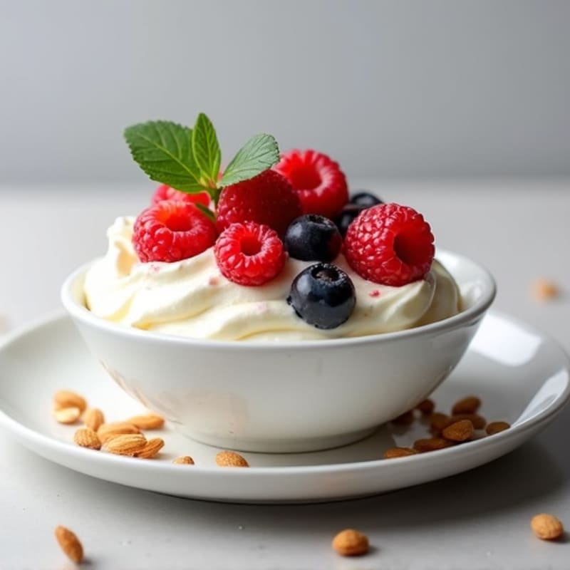 Silky Greek Yogurt Protein Mousse with Mixed Berries