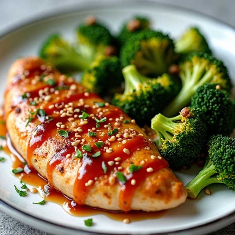 Sheet Pan Sticky Glazed Chicken and Crispy Broccoli