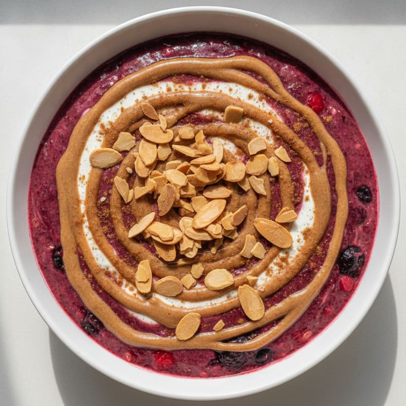 Berry-Almond Protein Smoothie Bowl