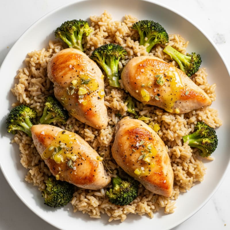Lemon Herb Chicken and Rice Bake