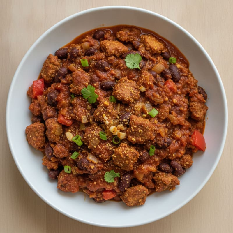 Hearty TVP Chili Bowl