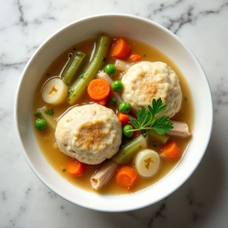 Healthy Creamy Chicken and Vegetable Stew with Light Herb Dumplings