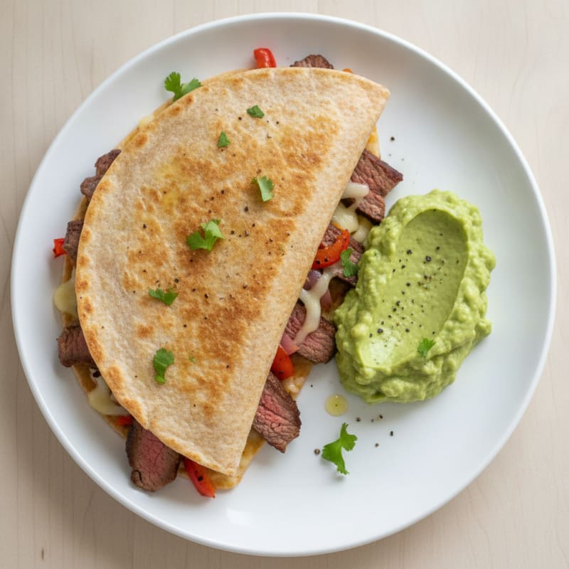 Carne Asada Quesadilla with Guacamole