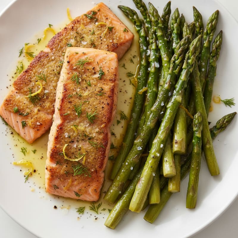 Lemon Herb Grilled Salmon with Asparagus