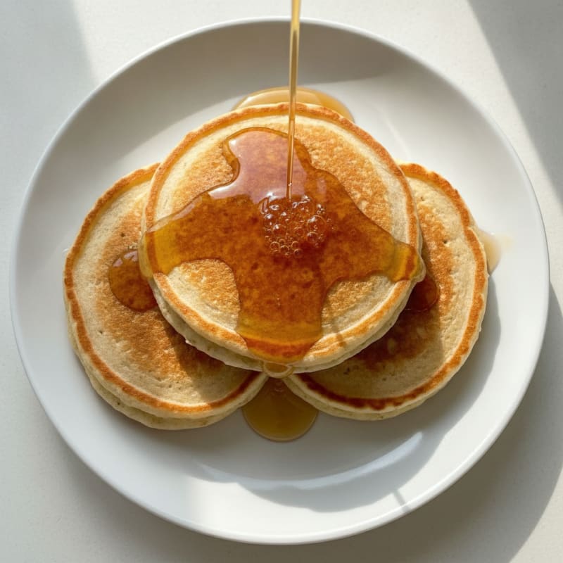 Fluffy Buttermilk Pancakes with Maple Syrup