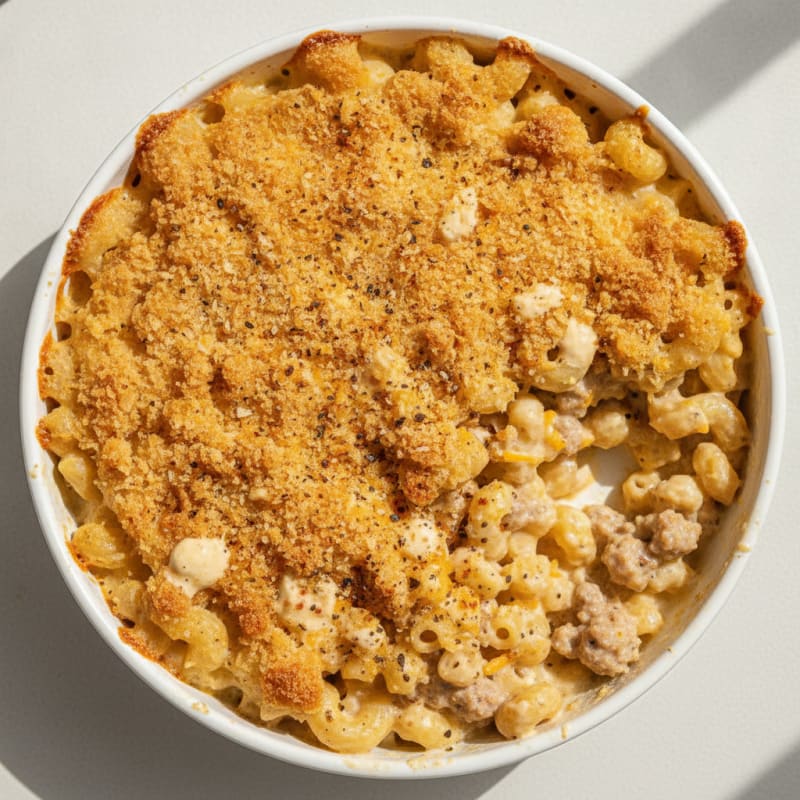 Baked Macaroni and Cheese with a Golden Crust