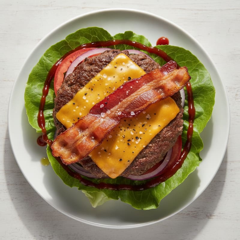 Double Bacon Cheeseburger Lettuce Wrap