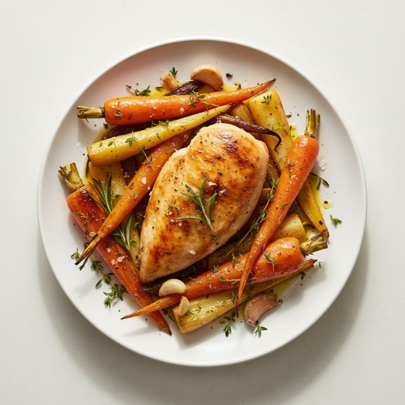 Garlic Herb Roasted Chicken with Root Vegetables