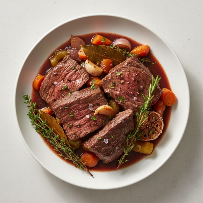 Tender Red Wine Braised Beef