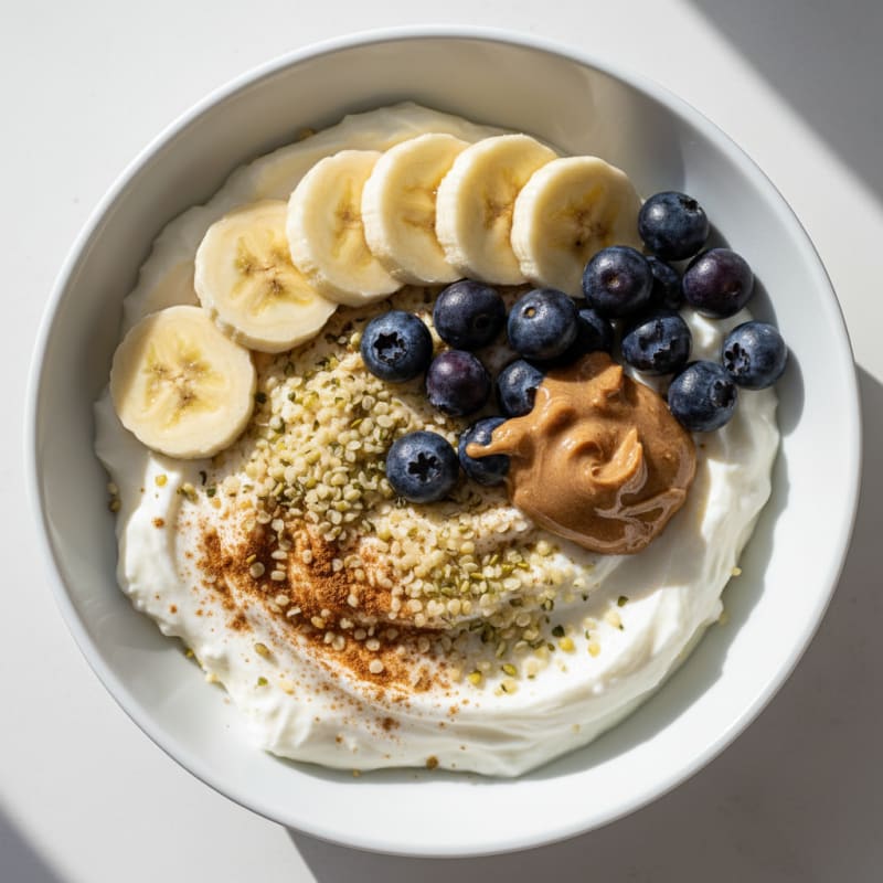 Banana Blueberry Protein Yogurt Bowl