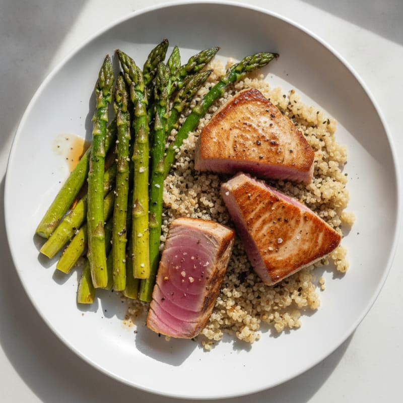 Seared Tuna with Roasted Asparagus