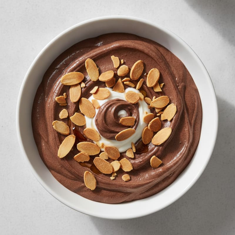 Silky Chocolate Protein Pudding with Almonds