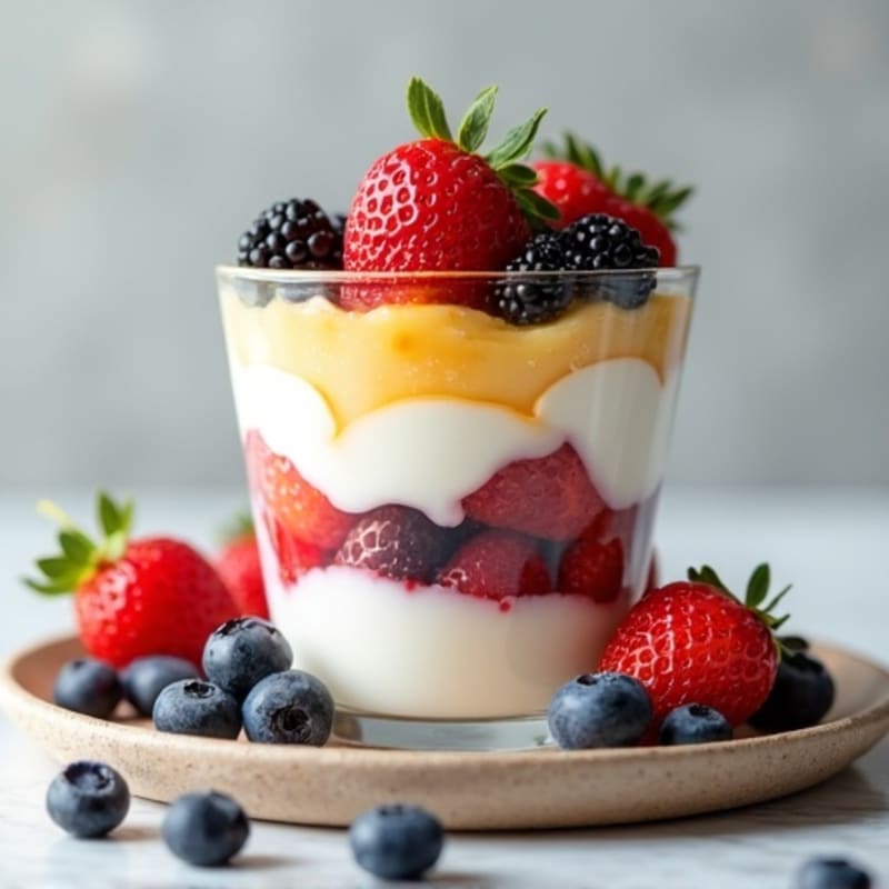 Greek Yogurt Protein Parfait with Mixed Berries