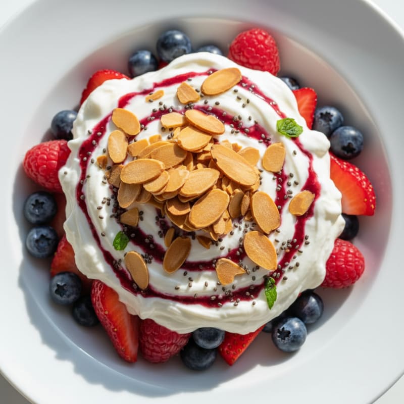 Greek Yogurt Protein Parfait with Mixed Berries