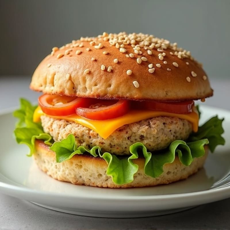Crispy Baked Mozzarella-Stuffed Turkey Burger