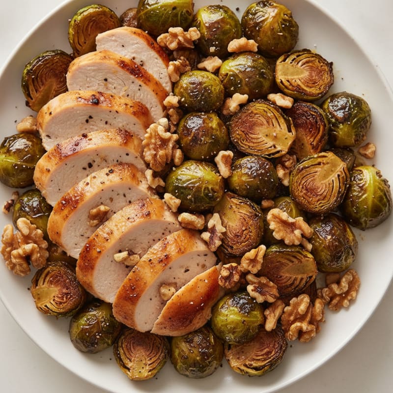Balsamic-Glazed Brussels Sprouts with Toasted Walnuts