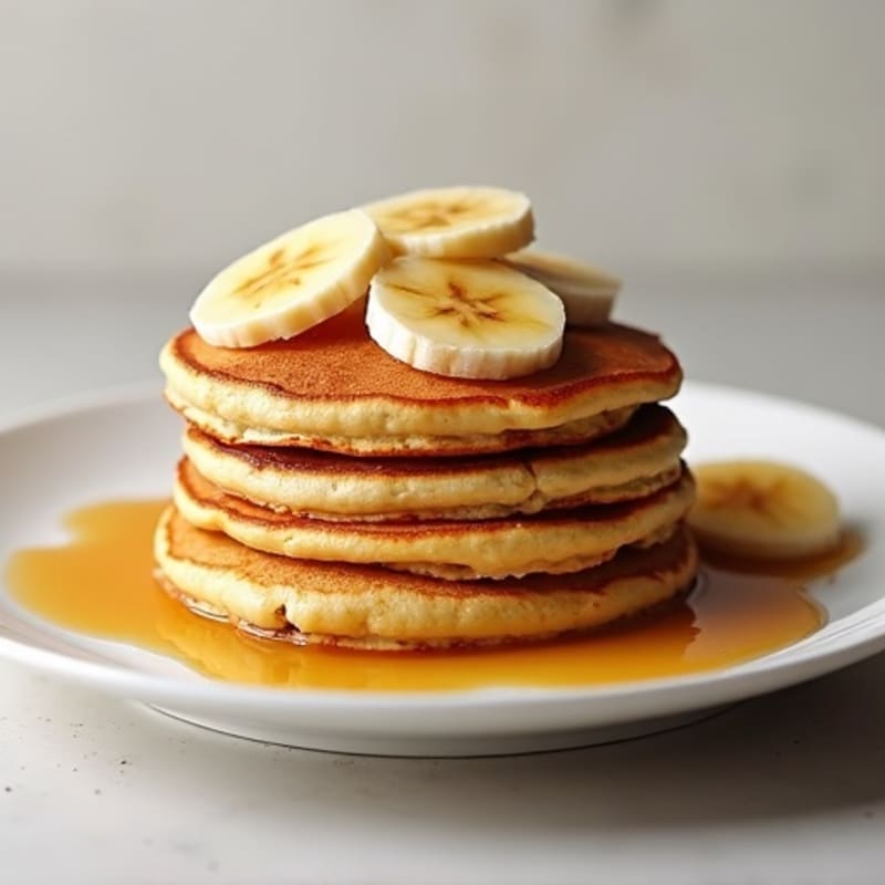 Creamy Coconut Protein Pancakes with Caramelized Bananas