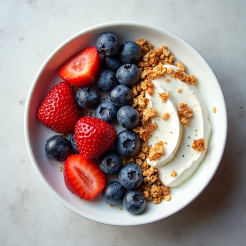 Cottage Cheese Berry Bowl with Almonds