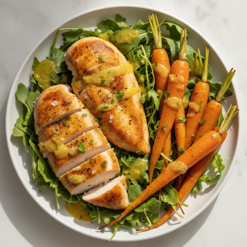 Lemon-Herb Chicken and Roasted Carrot Salad