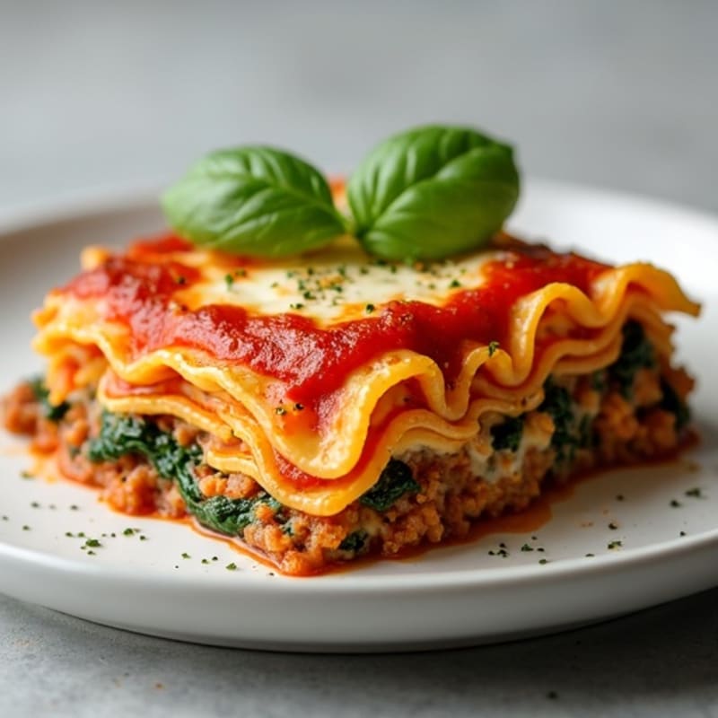Creamy Lean Ground Beef and Spinach Lasagna Bake