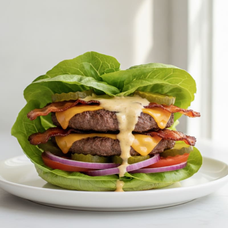 Double Bacon Cheeseburger with Secret Sauce