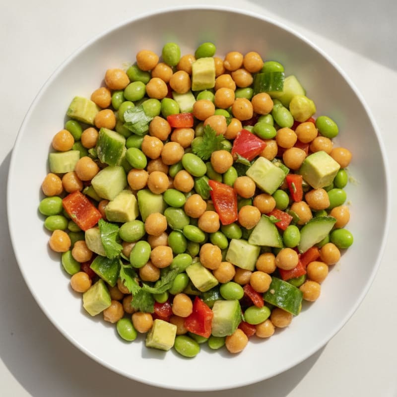 Chickpea and Avocado Salad with Crunchy Vegetables