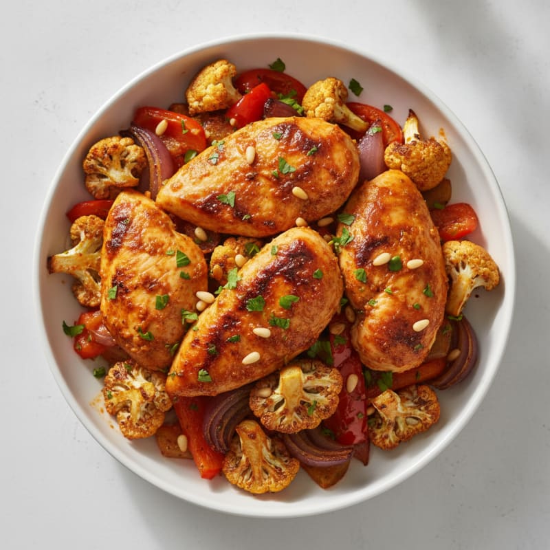 Spicy Harissa Chicken with Roasted Vegetables