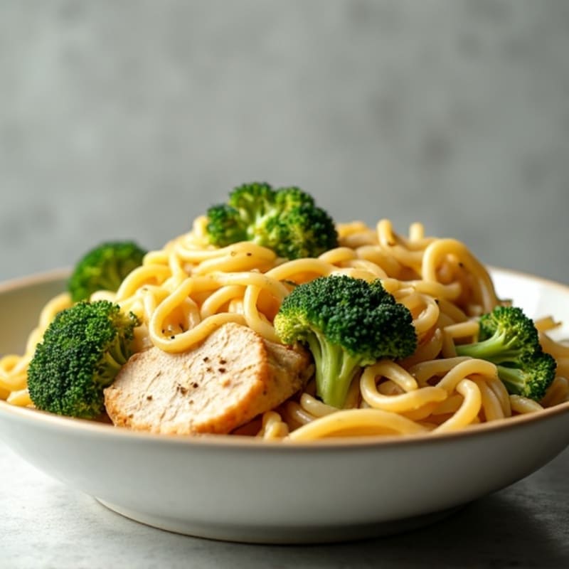Creamy High-Protein Baked Chicken and Broccoli Pasta