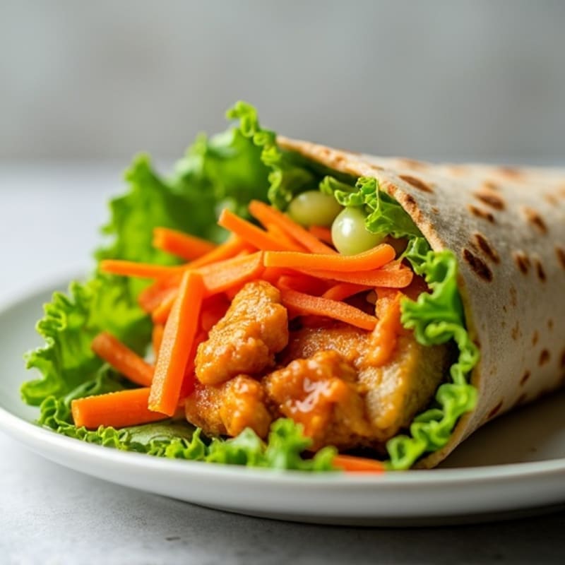 Spicy Buffalo Chicken Wrap with Crunchy Veggies