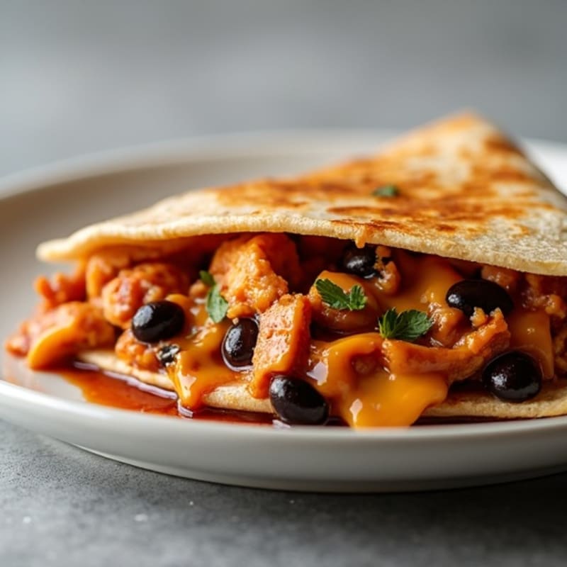 Smoky BBQ Chicken and Black Bean Quesadilla