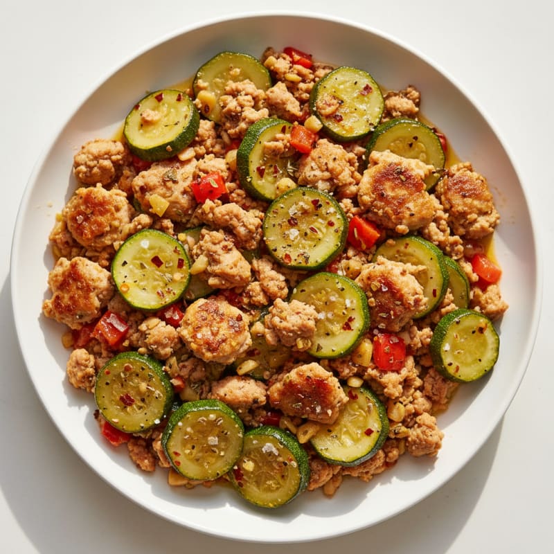 Ground Chicken and Zucchini Skillet