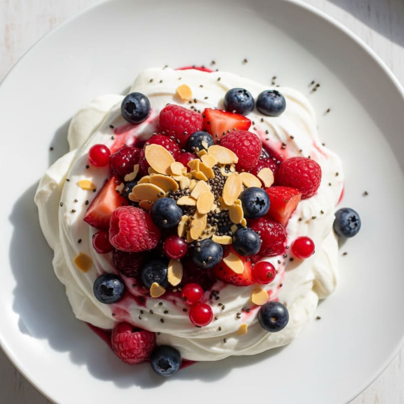 Greek Yogurt Protein Mousse with Mixed Berries