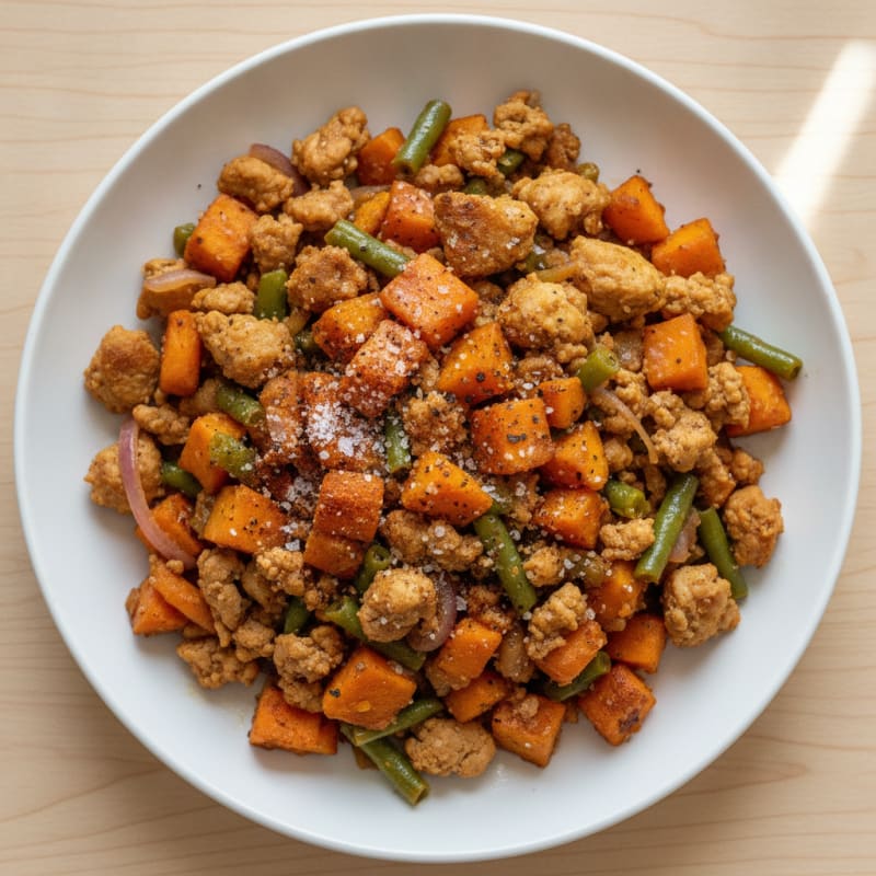 Ground Chicken and Sweet Potato Hash