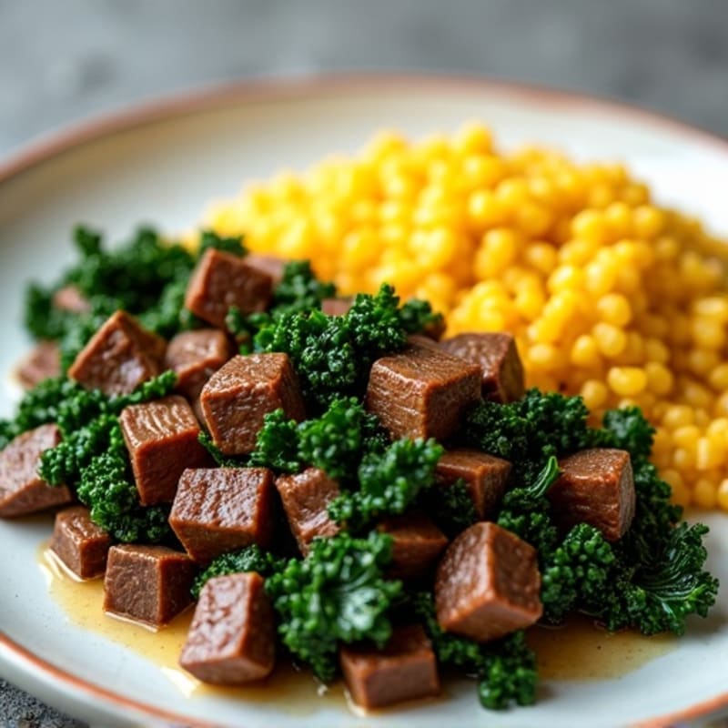 Liver Stir-Fry with Spinach, Kale, and Ugali