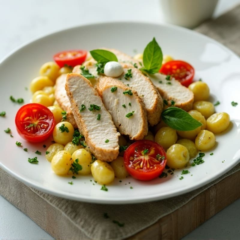 Creamy Basil Pesto Gnocchi with Roasted Cherry Tomatoes