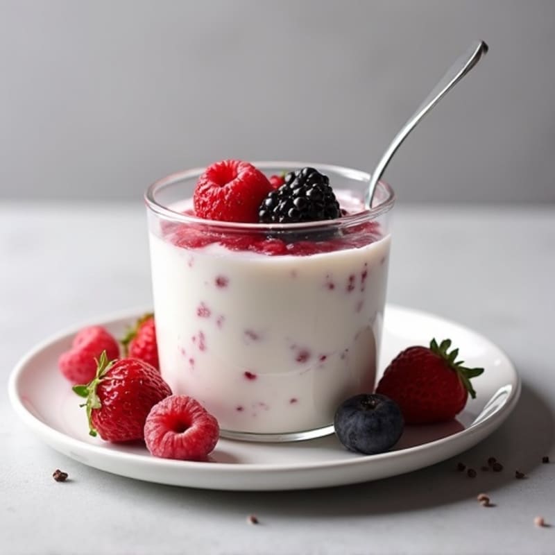 Silky Greek Yogurt Protein Pudding with Berries