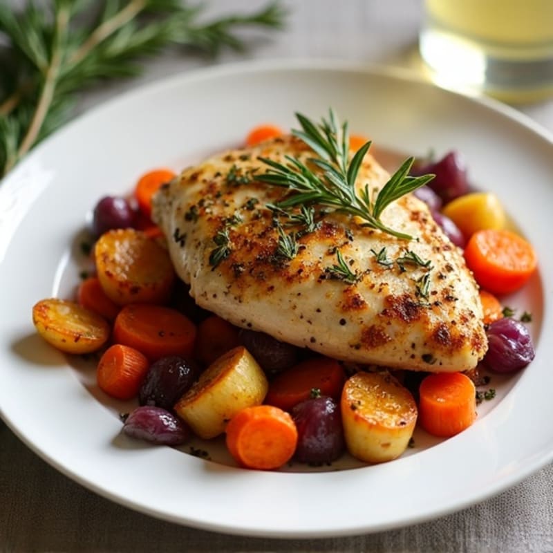 Herb-Crusted Sheet Pan Chicken with Roasted Root Vegetables