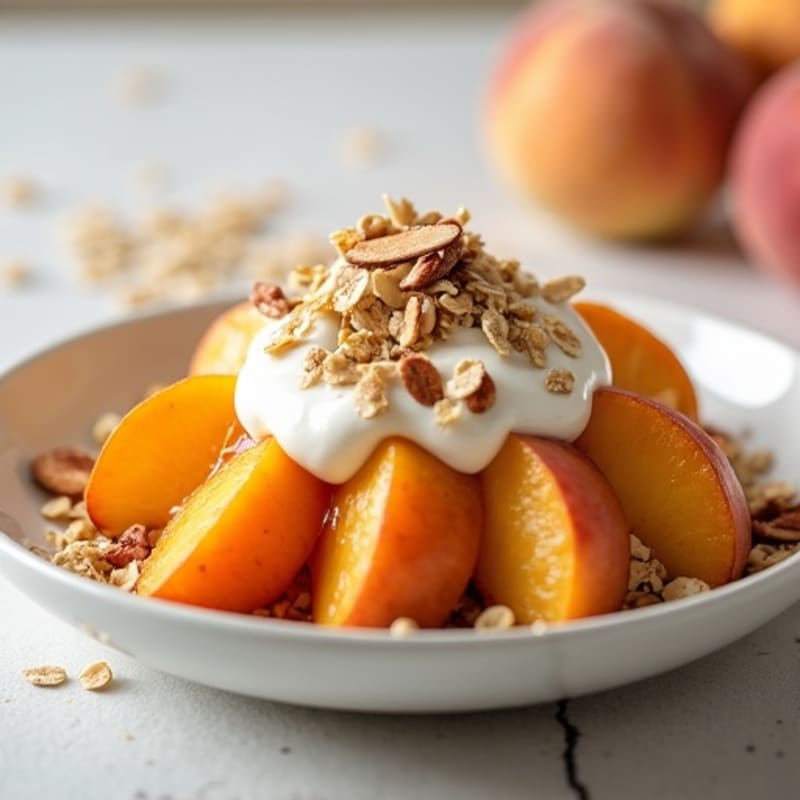 Sweet Baked Peaches with Crispy Oat Topping