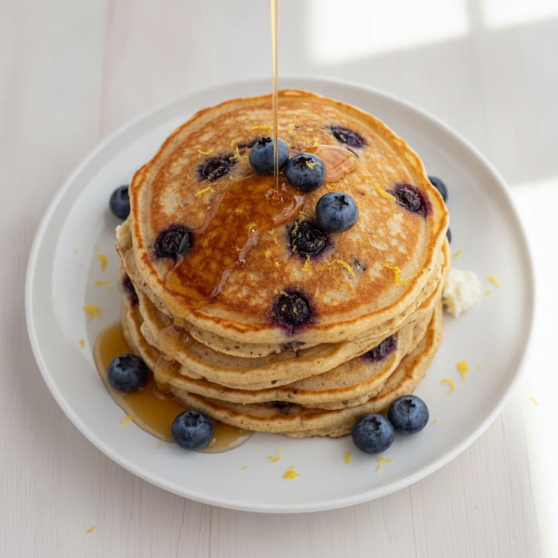 Blueberry Ricotta Pancakes with Lemon Zest