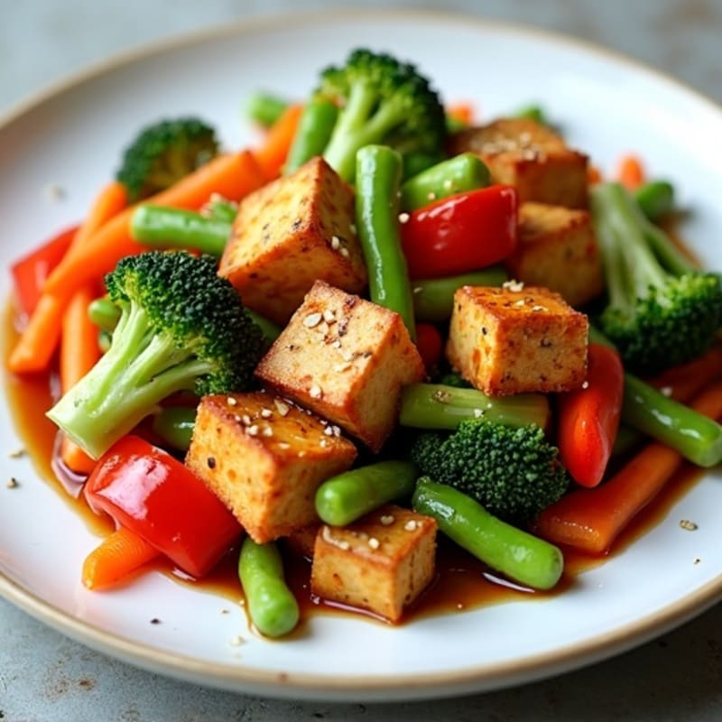 Crispy Sesame Tofu Stir-Fry with Fresh Vegetables