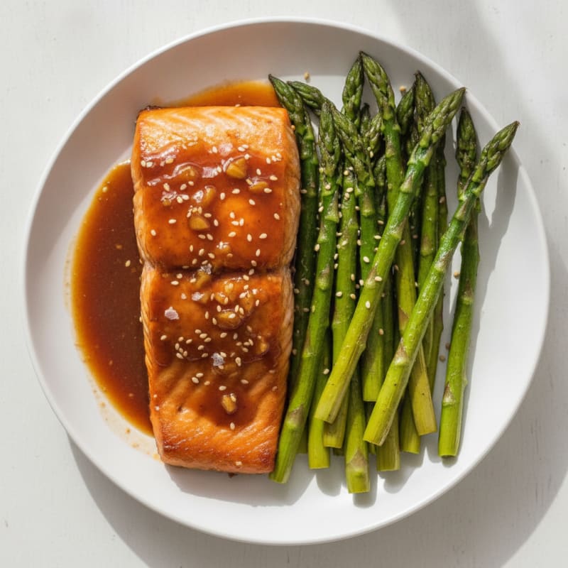 Teriyaki Glazed Salmon with Roasted Asparagus