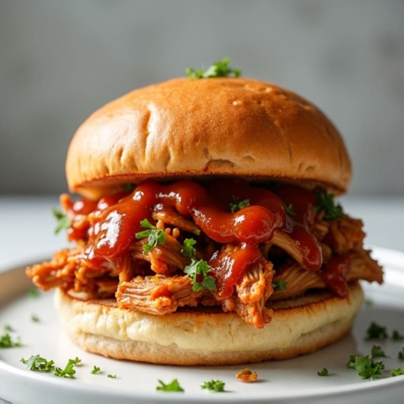 Lean BBQ Pulled Pork on Whole Grain Roll